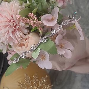 Women's silver tone headpiece wedding tiara rhinestone new